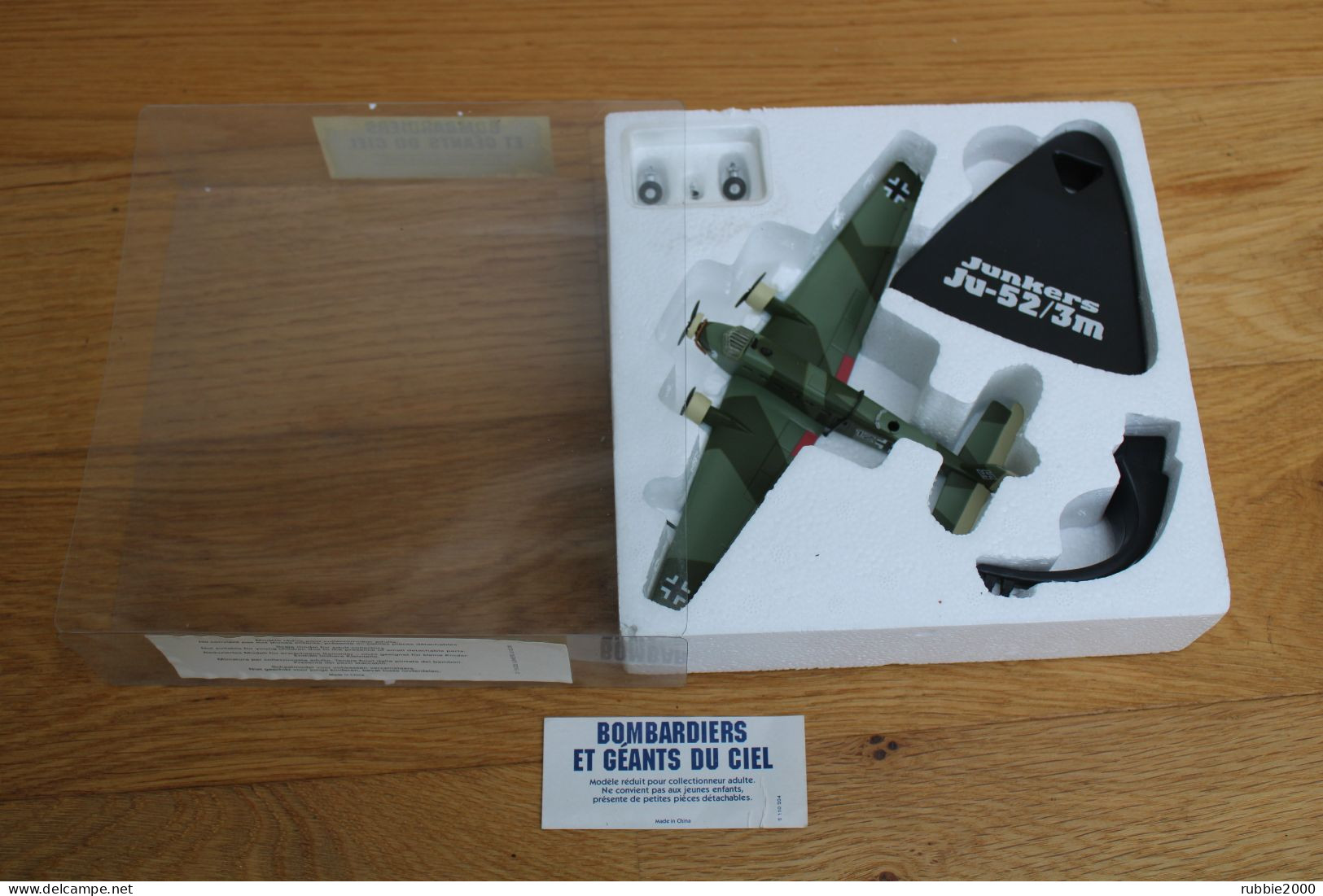 MAQUETTE AVION JUNKERS JU 52/2 M BOMBARDIER ALLEMAND LUFTWAFFE 1939 1945 WWII SERIE BOMBARDIERS GEANTS CIEL AVIATION - Vliegtuigen