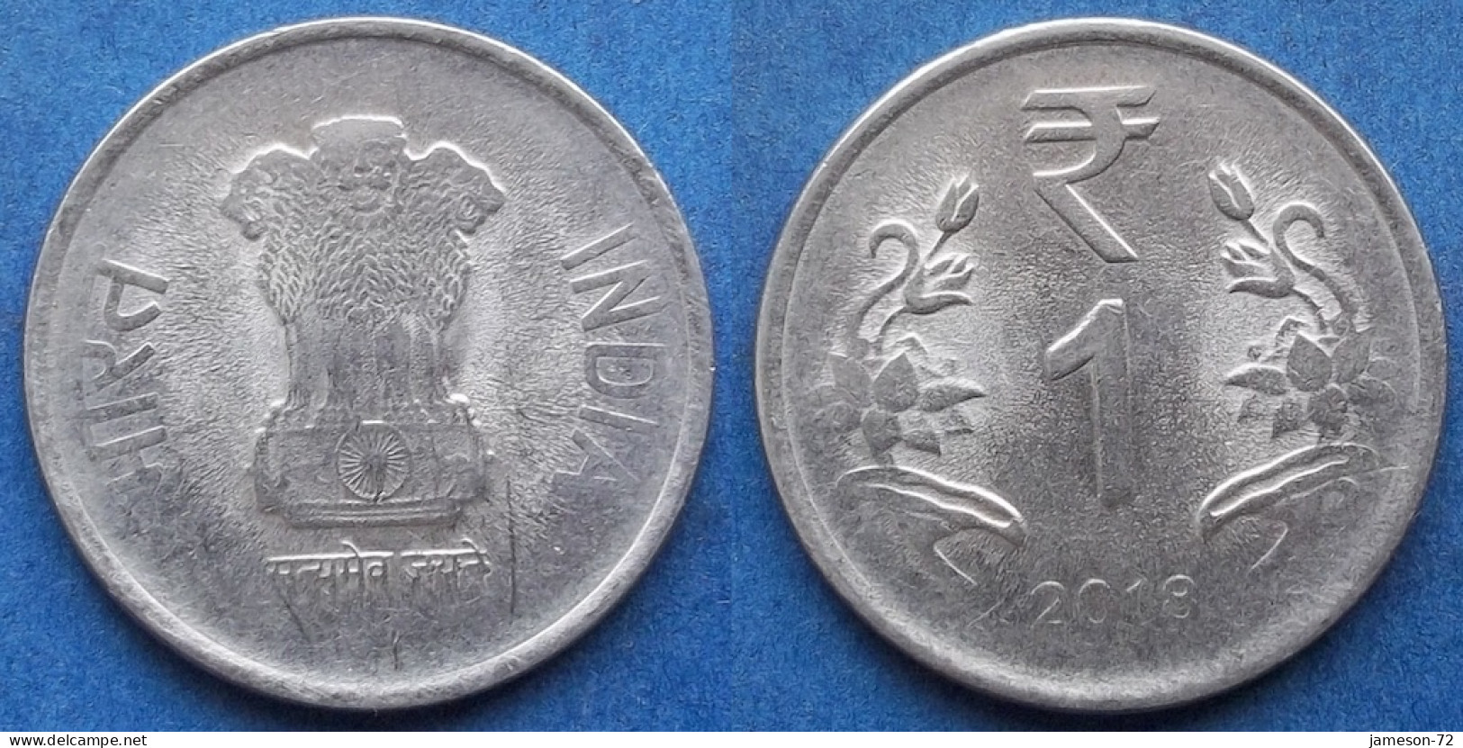 INDIA - 1 Rupee 2018 "Lotus Flowers" KM# 394 Republic Decimal Coinage (1957) - Edelweiss Coins - Georgia