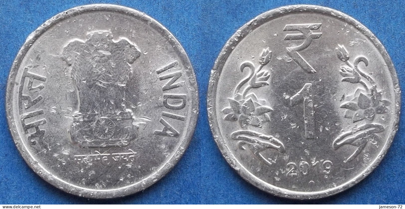 INDIA - 1 Rupee 2019 "Lotus Flowers" KM# 394 Republic Decimal Coinage (1957) - Edelweiss Coins - Georgië