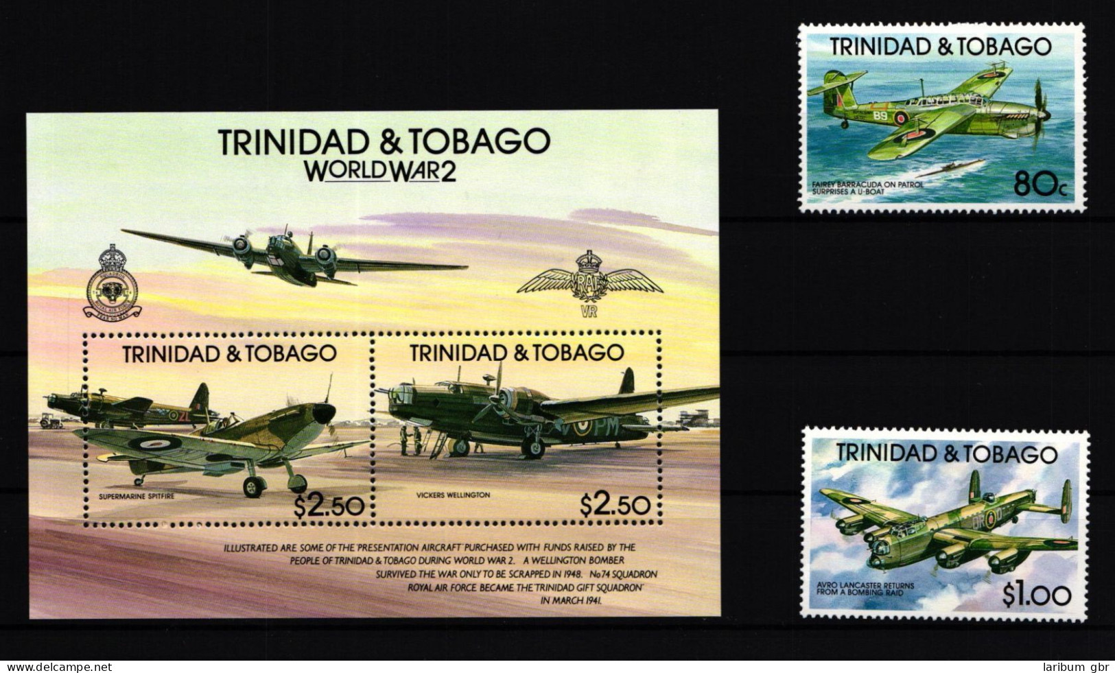 Trinidad Und Tobago 626 Und 627 Und Block 42 Postfrisch Flugzeuge #GY276 - Trinidad & Tobago (1962-...)