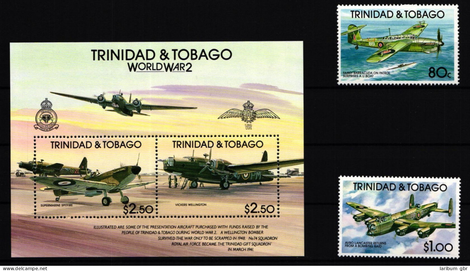 Trinidad Und Tobago 626 Und 627 Und Block 42 Postfrisch Flugzeuge #GY276 - Trinidad & Tobago (1962-...)