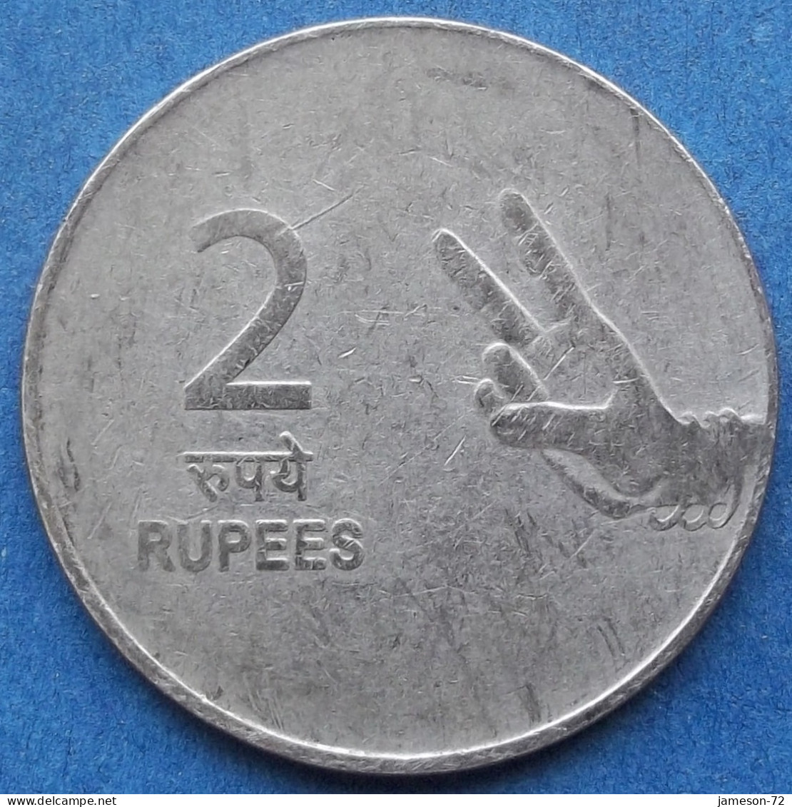 INDIA - 2 Rupees 2008 "Hasta Mudra" KM# 327 Republic Decimal Coinage (1957) - Edelweiss Coins - Georgia