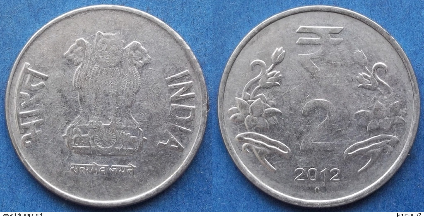 INDIA - 2 Rupees 2012 "Lotus Flowers" KM# 395 Republic Decimal Coinage (1957) - Edelweiss Coins - Georgië