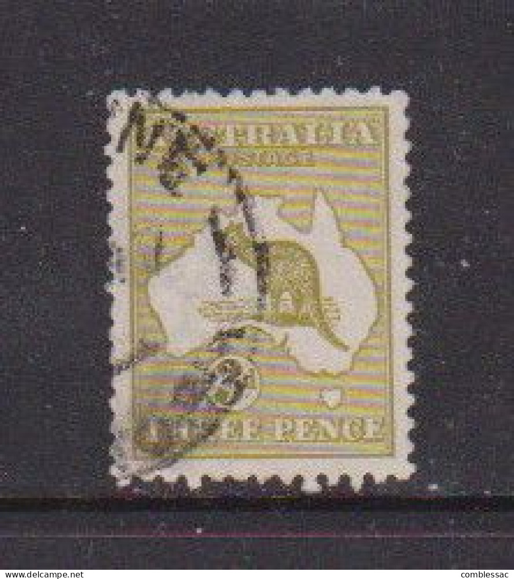 AUSTRALIA    1915   3d  Yellow  Olive   Wmk  Inverted     USED - Gebruikt