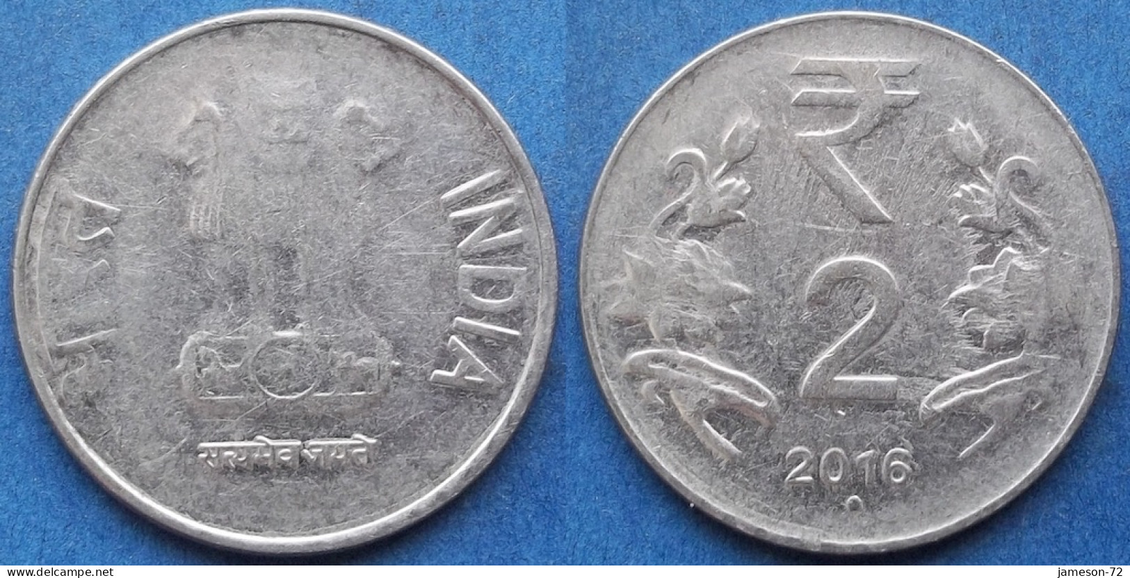 INDIA - 2 Rupees 2016 "Lotus Flowers" KM# 395 Republic Decimal Coinage (1957) - Edelweiss Coins - Georgia