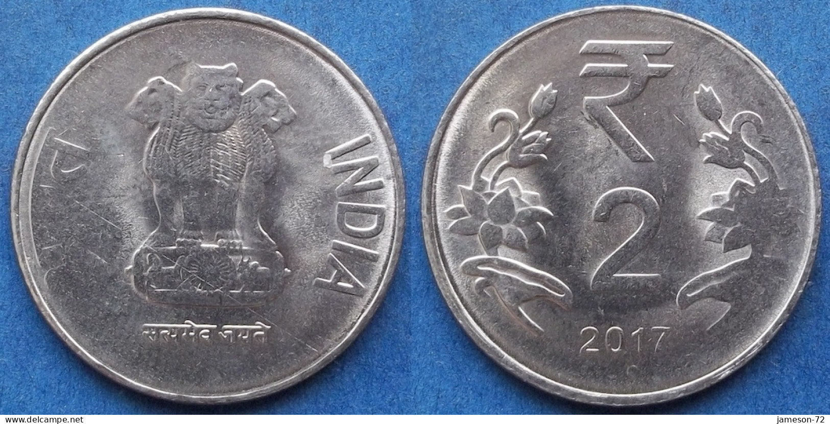 INDIA - 2 Rupees 2017 "Lotus Flowers" KM# 395 Republic Decimal Coinage (1957) - Edelweiss Coins - Georgien