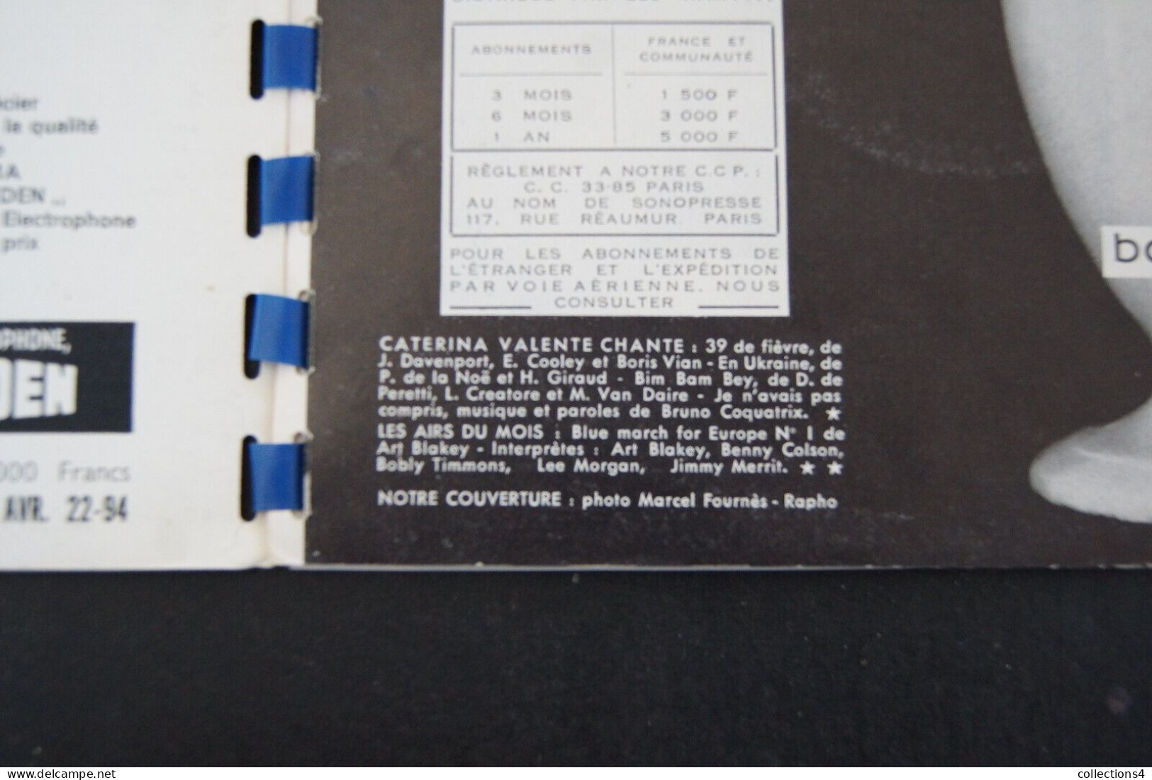 SONORAMA N°6 MARS 1959 CATERINA VALENTE.ALBERT CAMUS.JAZZ MESSENGERS BLUE MARCH DE GAULLE ET+ - Formati Speciali