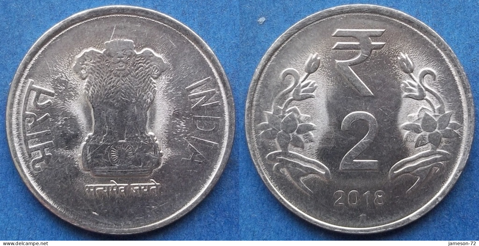 INDIA - 2 Rupees 2018 "Lotus Flowers" KM# 395 Republic Decimal Coinage (1957) - Edelweiss Coins - Georgië