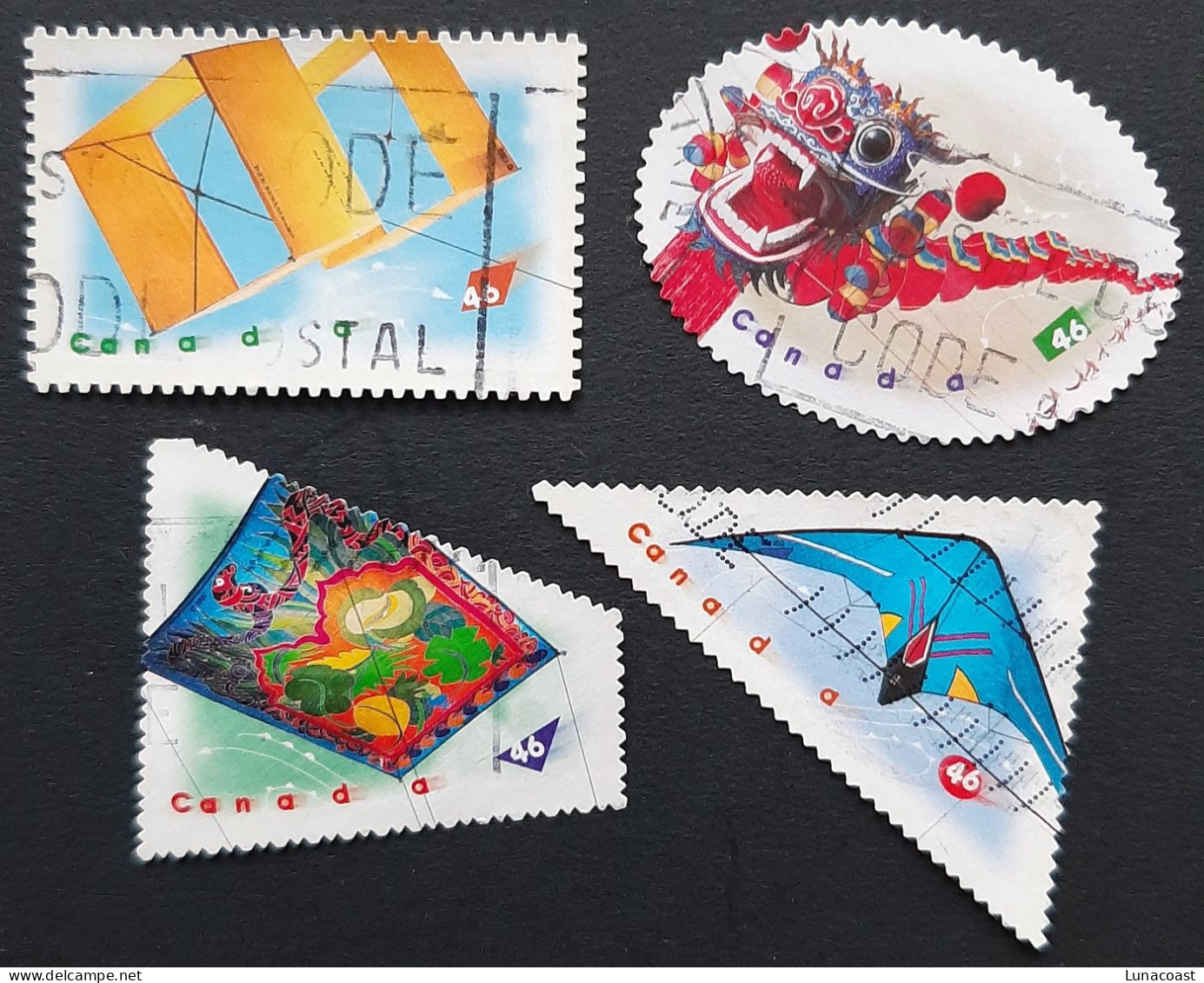 Canada 1999  USED  Sc 1811a-d    4 X 46c Kites - Used Stamps
