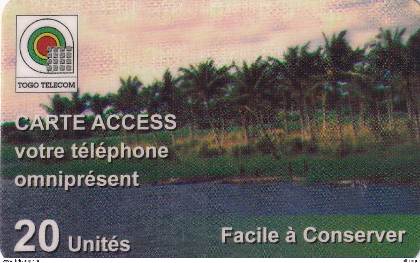 TOGO - Palm Trees, Togo Telecom Prepaid Card 20 Units, Used - Togo