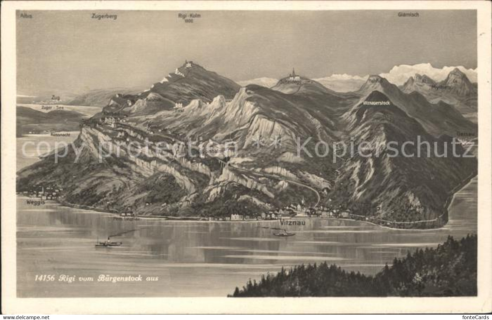 11741799 Rigi Kulm Blick Vom Buergenstock Vierwaldstaettersee Rigi Kulm - Autres & Non Classés