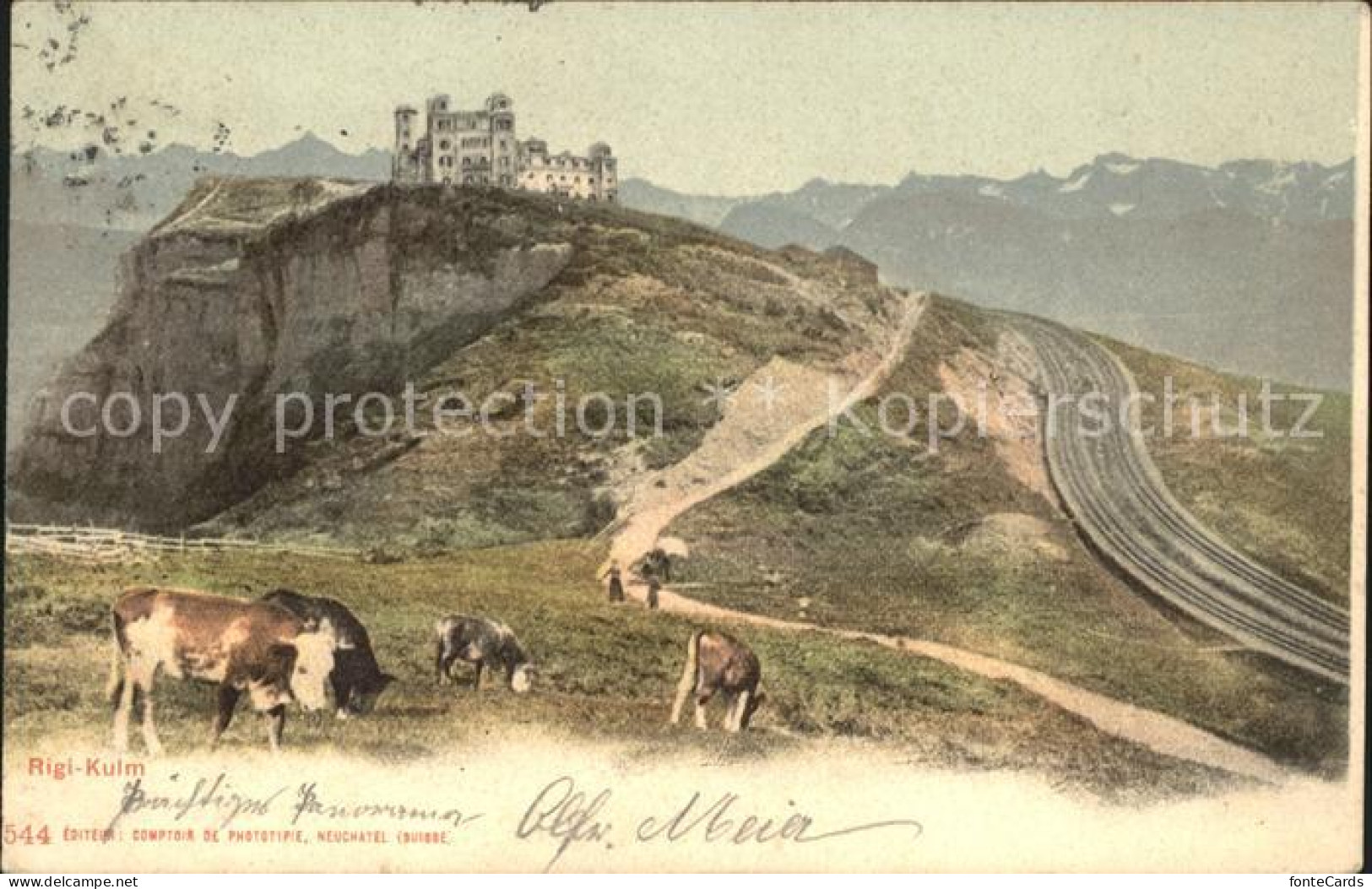 11741759 Rigi Kulm Mit Rigibahn Und Berneralpen Rigi Kulm - Autres & Non Classés