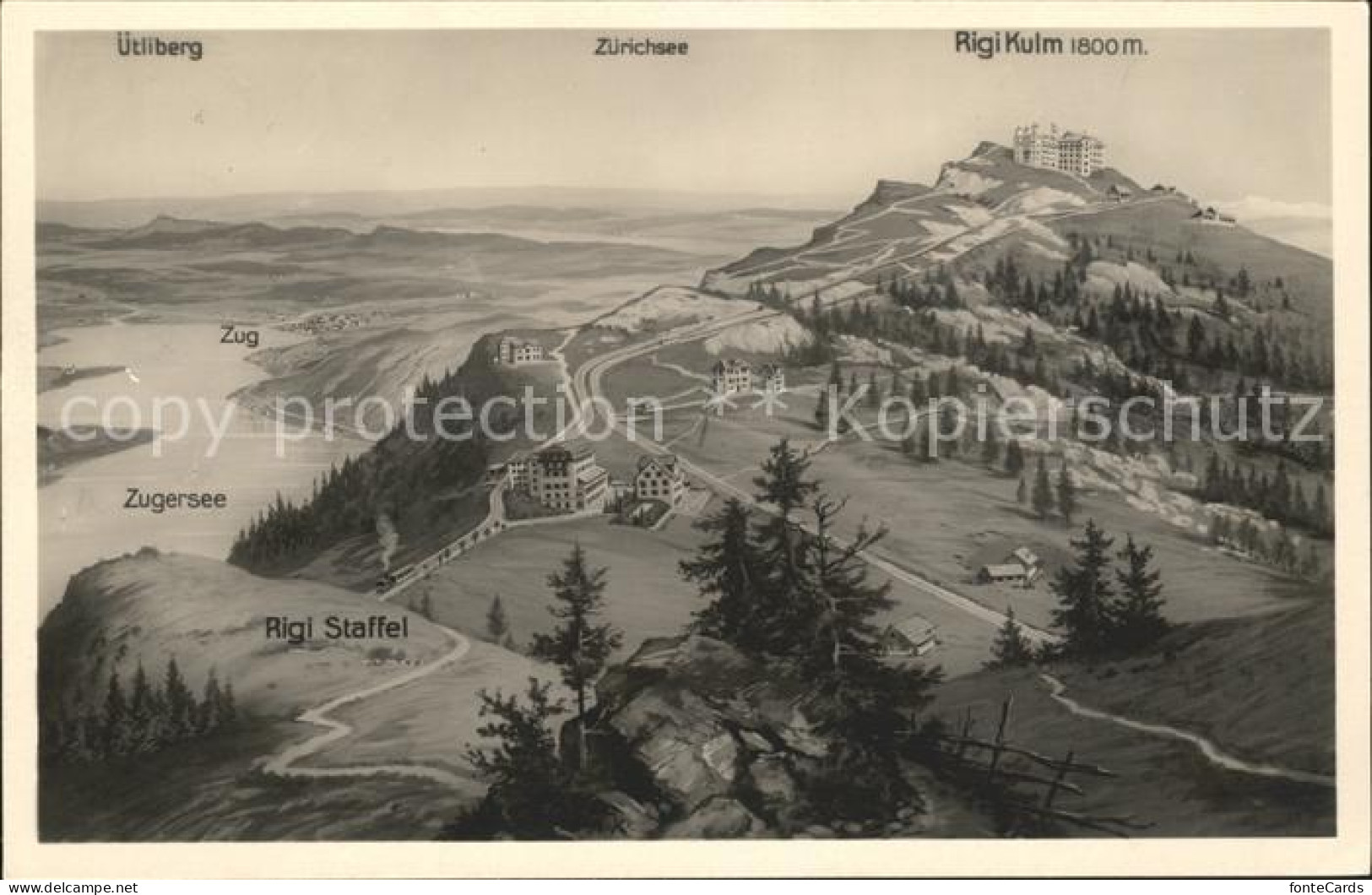 11741739 Rigi Kulm Und Staffel Mit Uetliberg Zugersee Zuerichsee Rigi Kulm - Autres & Non Classés