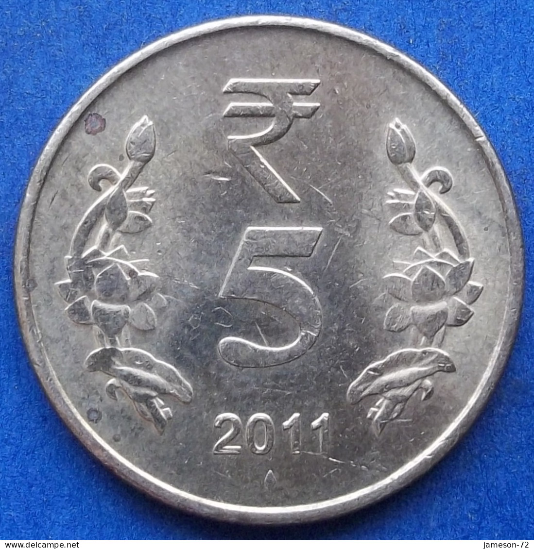 INDIA - 5 Rupees 2011 "Lotus Flowers" KM# 399.1 Republic Decimal Coinage (1957) - Edelweiss Coins - Georgia