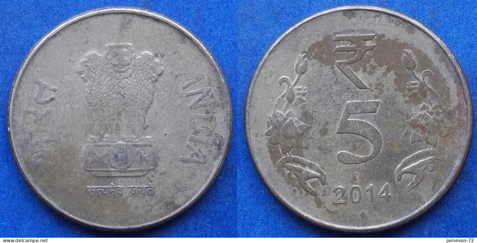 INDIA - 5 Rupees 2014 "Lotus Flowers" KM# 399.1 Republic Decimal Coinage (1957) - Edelweiss Coins - Georgien