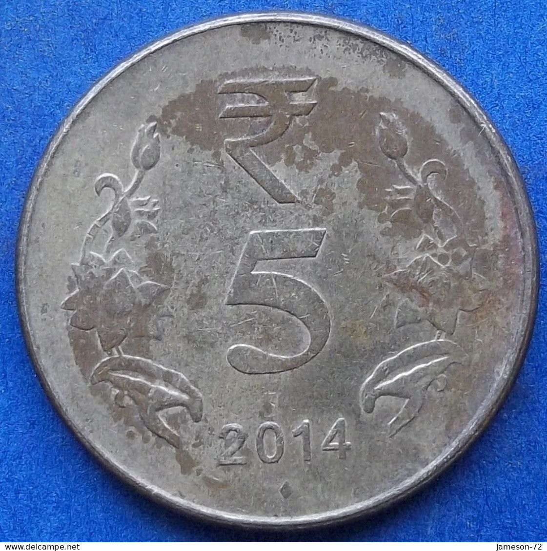 INDIA - 5 Rupees 2014 "Lotus Flowers" KM# 399.1 Republic Decimal Coinage (1957) - Edelweiss Coins - Georgien