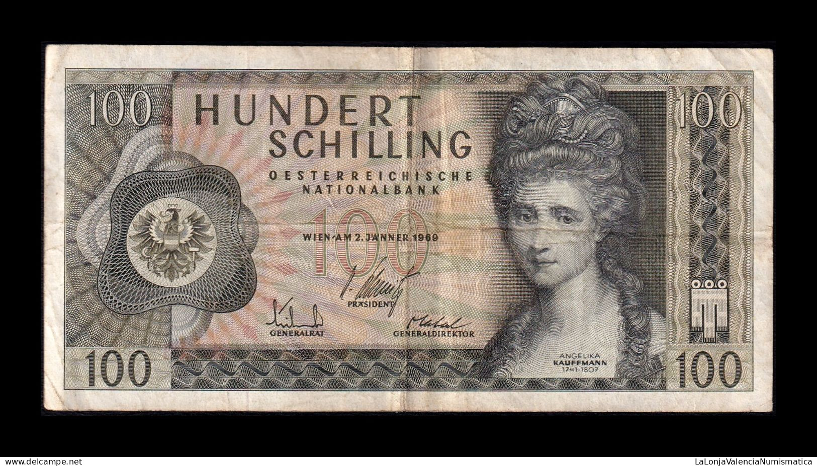 Austria 100 Schilling 1969 Pick 145 Bc/Mbc F/Vf - Oesterreich