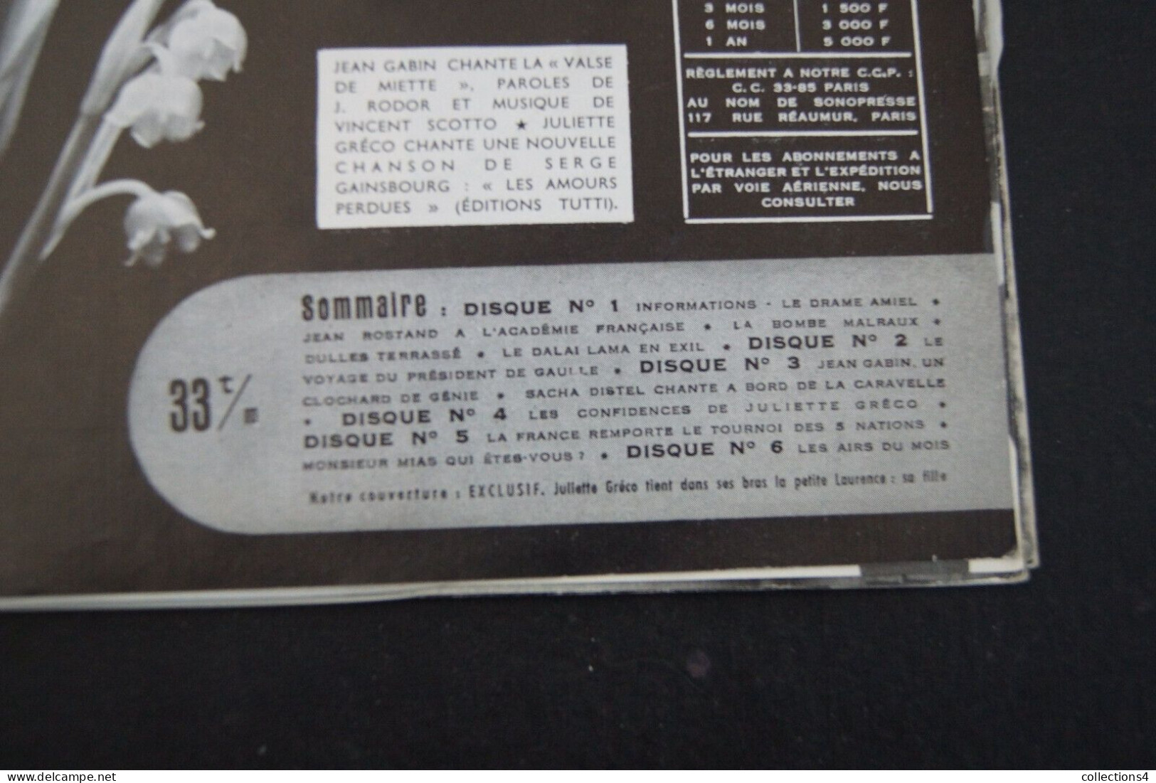 SONORAMA N°8 MAI 1959 JEAN GABIN.JEAN ROSTAND.JULIETTE GRECO.SACHA DISTEL.BECAUD ET + - Formati Speciali