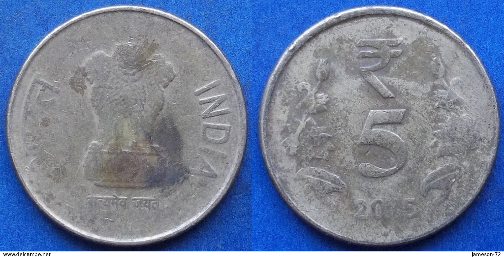 INDIA - 5 Rupees 2015 "Lotus Flowers" KM# 399.1 Republic Decimal Coinage (1957) - Edelweiss Coins - Georgia