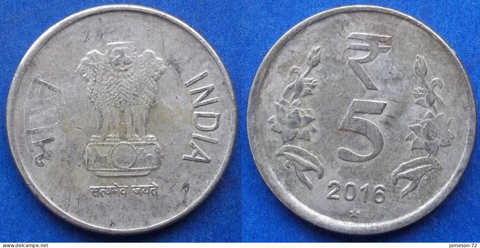 INDIA - 5 Rupees 2016 "Lotus Flowers" KM# 399.1 Republic Decimal Coinage (1957) - Edelweiss Coins - Georgië