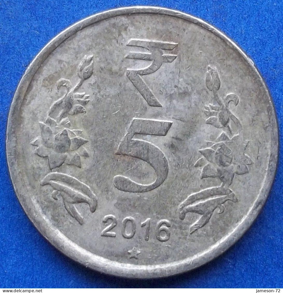 INDIA - 5 Rupees 2016 "Lotus Flowers" KM# 399.1 Republic Decimal Coinage (1957) - Edelweiss Coins - Georgië