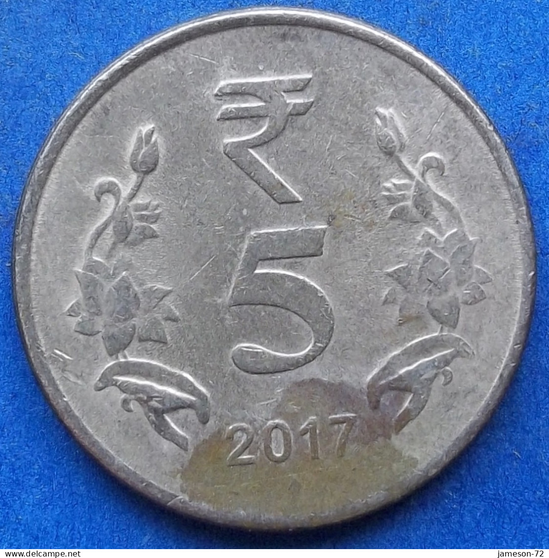 INDIA - 5 Rupees 2017 "Lotus Flowers" KM# 399.1 Republic Decimal Coinage (1957) - Edelweiss Coins - Géorgie