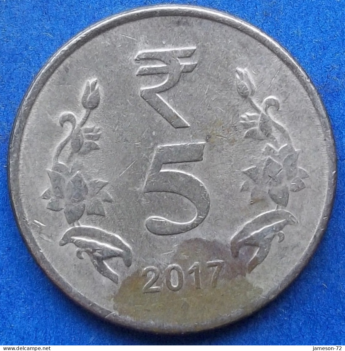 INDIA - 5 Rupees 2017 "Lotus Flowers" KM# 399.1 Republic Decimal Coinage (1957) - Edelweiss Coins - Georgia