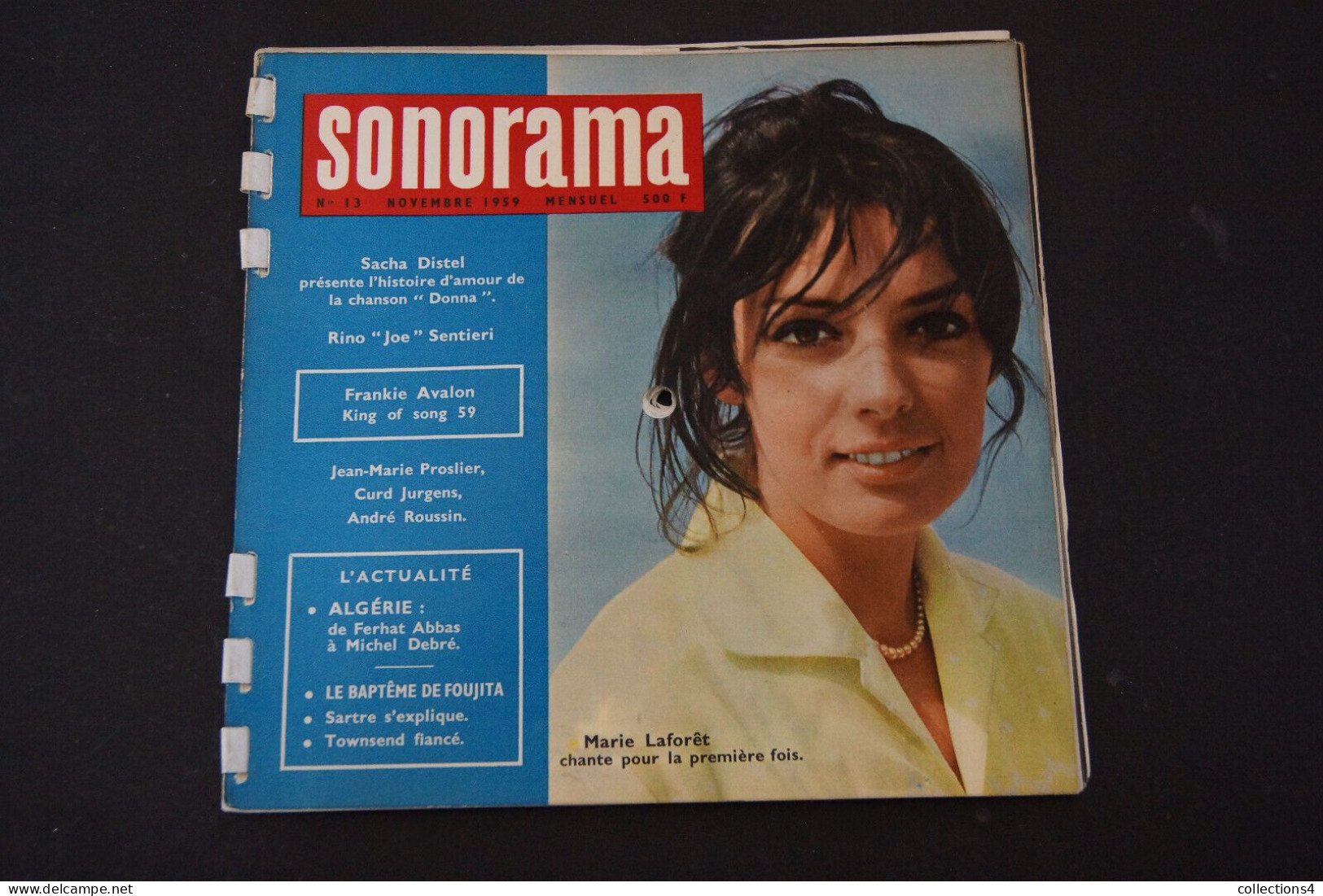 SONORAMA N° 13 NOV 1959 MARIE LAFORET FRANKIE AVALON SACHA DISTEL RITCHIE VALENS MARIO LANZA DE GAULLE ET + - Formats Spéciaux