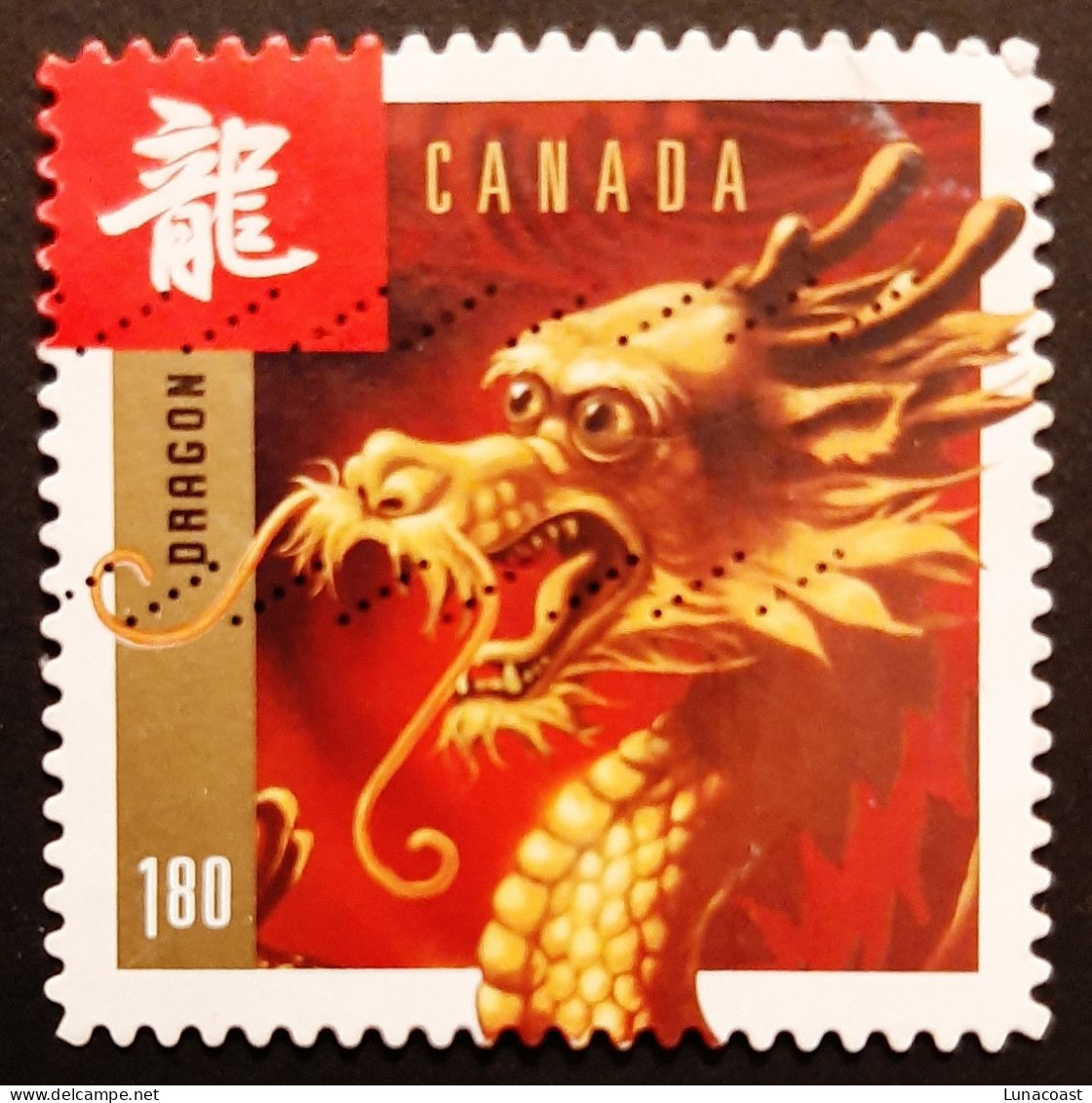 Canada 2012 USED  Sc 2497   1.80$  Year Of The Dragon - Gebruikt