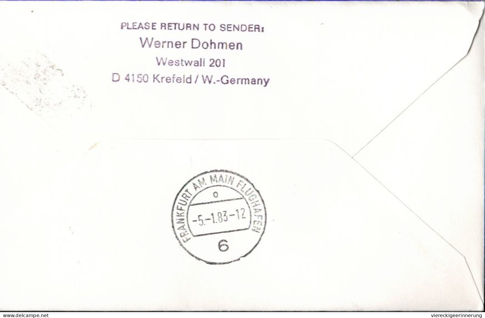 ! 1983 Airmail Cover From Kuwait, Lufthansa First Flight Dubai - Kuwait - Frankfurt, Airbus A 300 - Koeweit