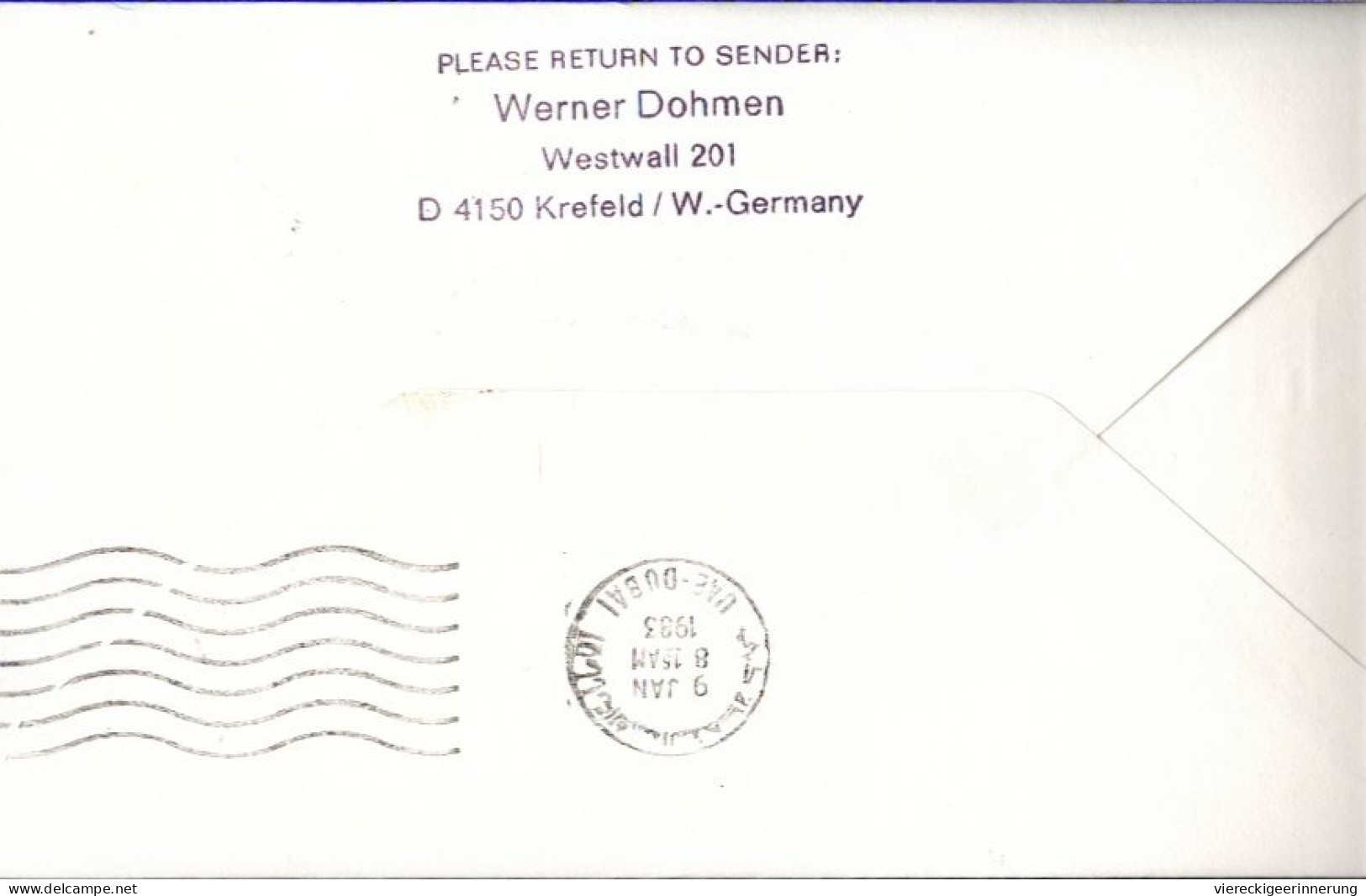 ! 1983 Airmail Cover From Kuwait, Lufthansa First Flight Dubai - Kuwait - Frankfurt, Erstflug, Airbus A 300 - Koweït