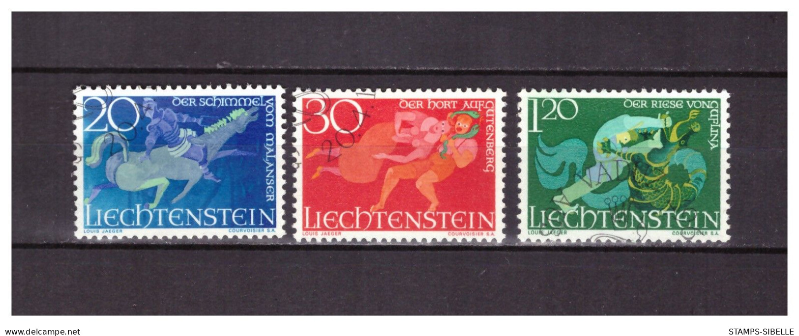 LIECHTENSTEIN   . N °  422 /  424  .  SERIE   LEGENDES     OBLITEREE  .  SUPERBE . - Used Stamps