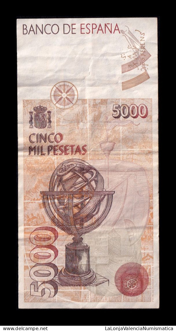 España Spain 5000 Pesetas Cristóbal Colón 1992 Pick 165 Serie V Mbc/Ebc Vf/Xf - [ 4] 1975-… : Juan Carlos I