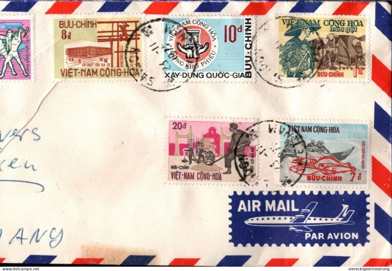 ! 1975 Long Format Airmail Cover, Saigon, Vietnam - Vietnam