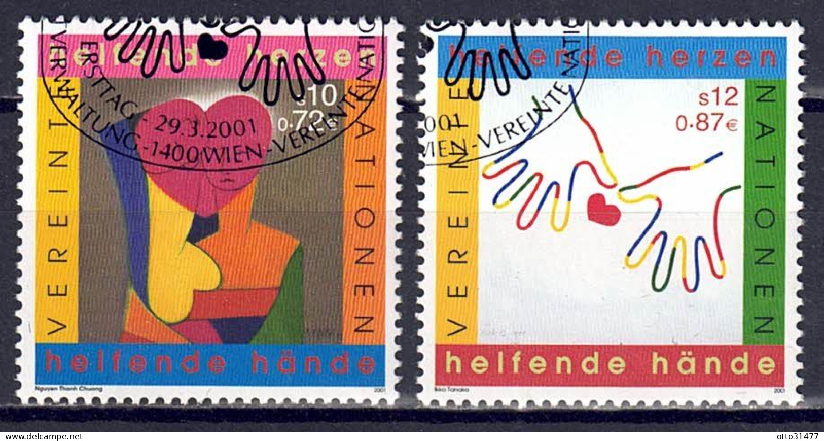 UNO Wien 2001 - Gemälde, Nr. 331 - 332, Gestempelt / Used - Oblitérés