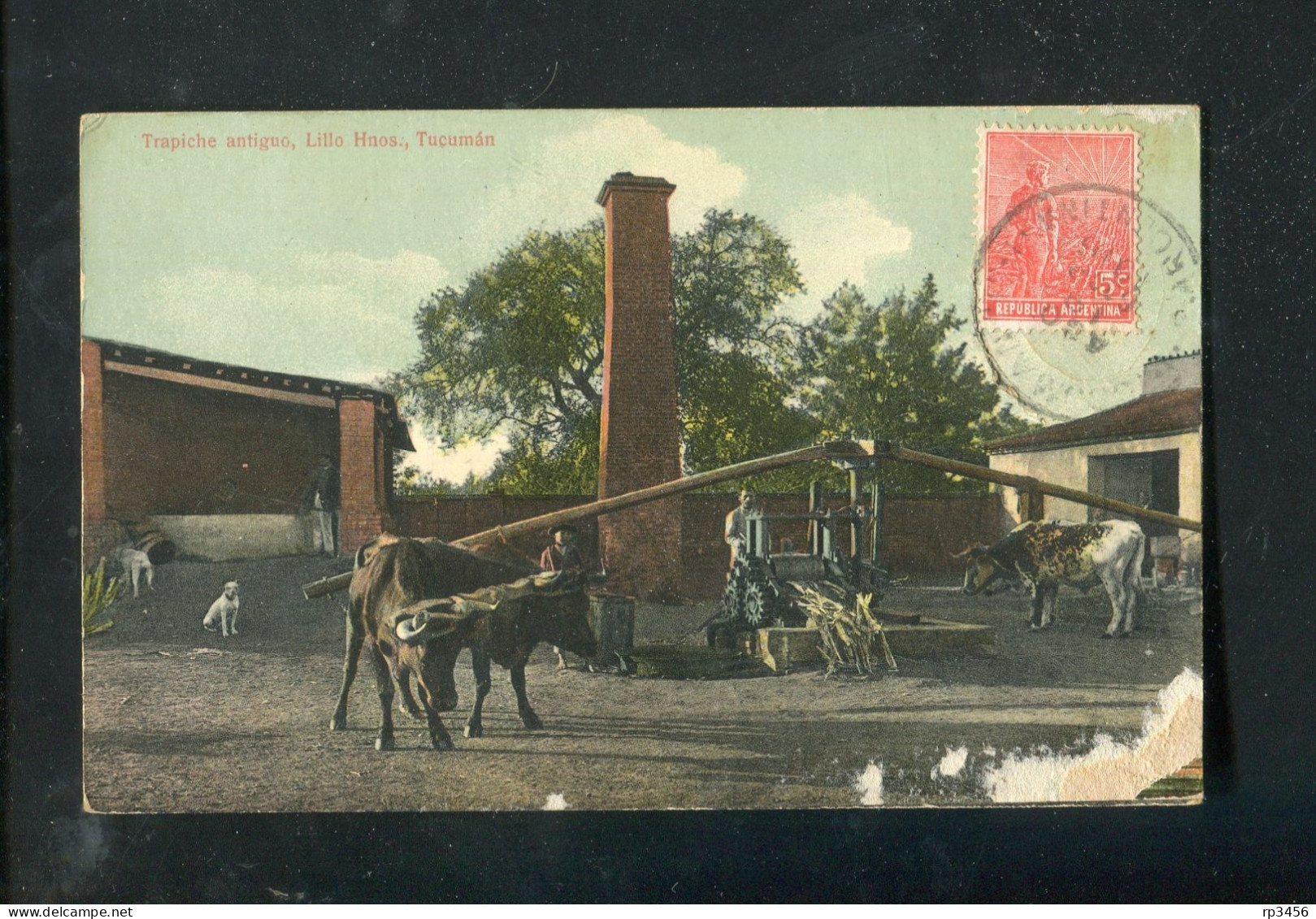 "ARGENTINIEN" 1916, Color-AK Mit Frankatur Auf Bildseite Nach Brasilien (80077) - Storia Postale