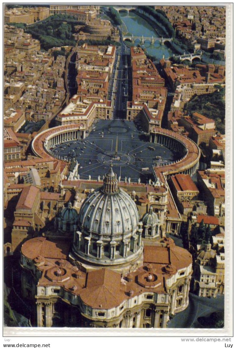 ROMA CITTA DEL VATICANO PIAZZA SAN PIETRO VEDUTA AEREA  VIAGGIATA - San Pietro