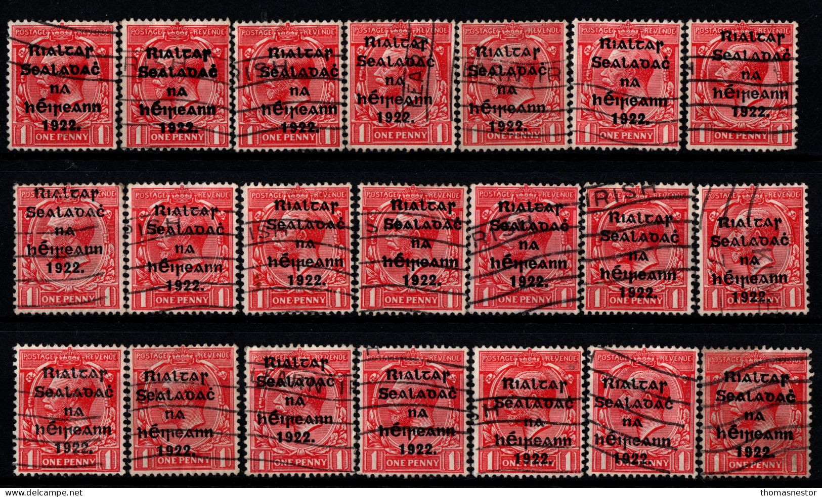 1922 Thom Rialtas 5 Line Blue Black Ink (July- Nov) Used Fiscal Cancellation, Parcel/ Commercial Cancel 293 In Total. - Used Stamps