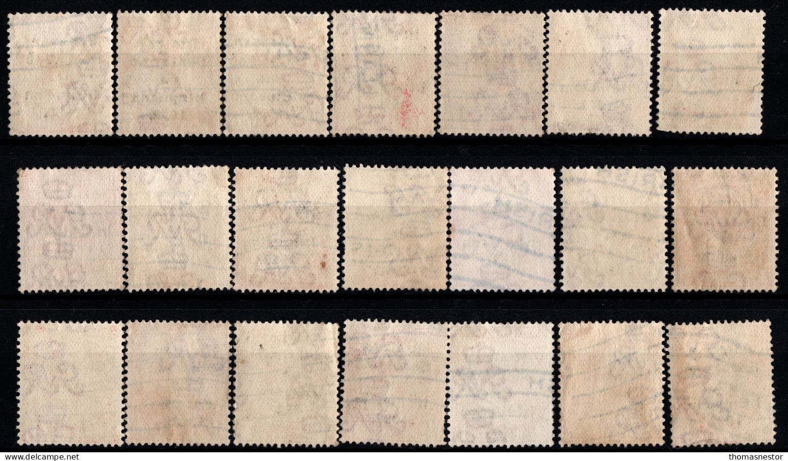 1922 Thom Rialtas 5 Line Blue Black Ink (July- Nov) Used Fiscal Cancellation, Parcel/ Commercial Cancel 293 In Total. - Used Stamps