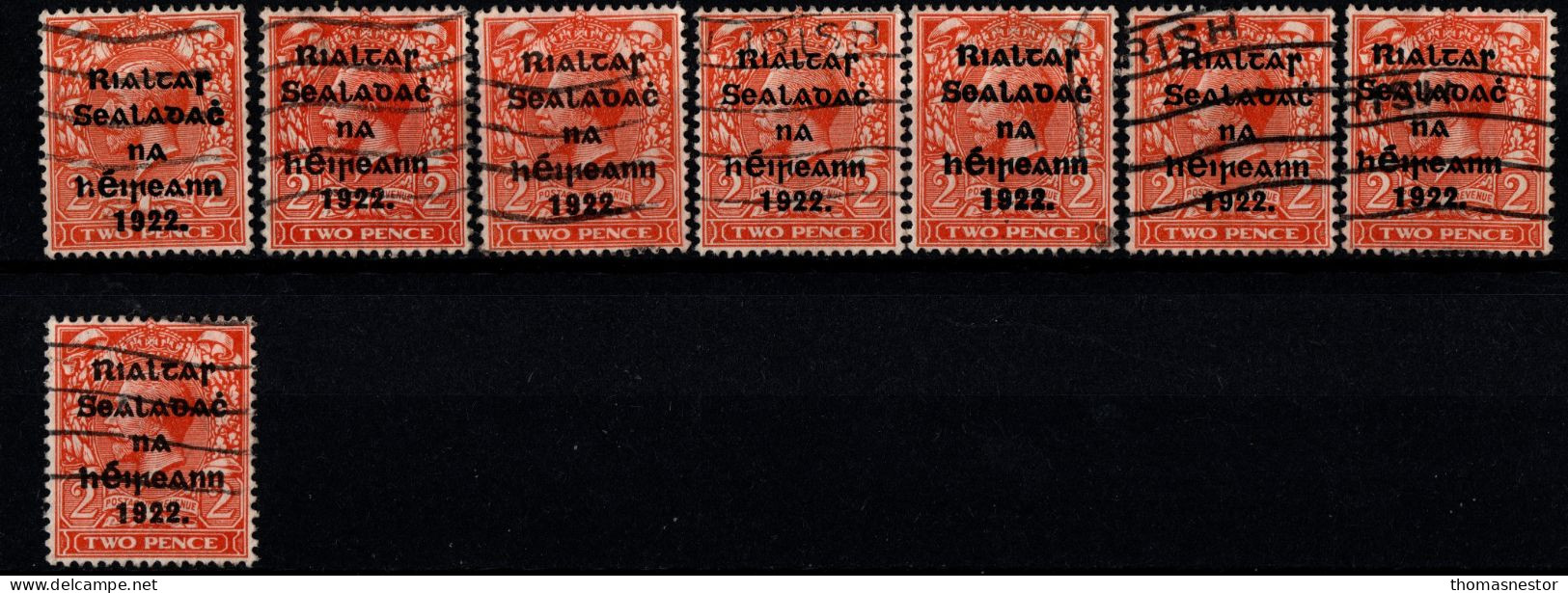 1922 Thom Rialtas 5 line Blue Black Ink (July- Nov) Used Fiscal cancellation, parcel/ commercial cancel 293 in total.