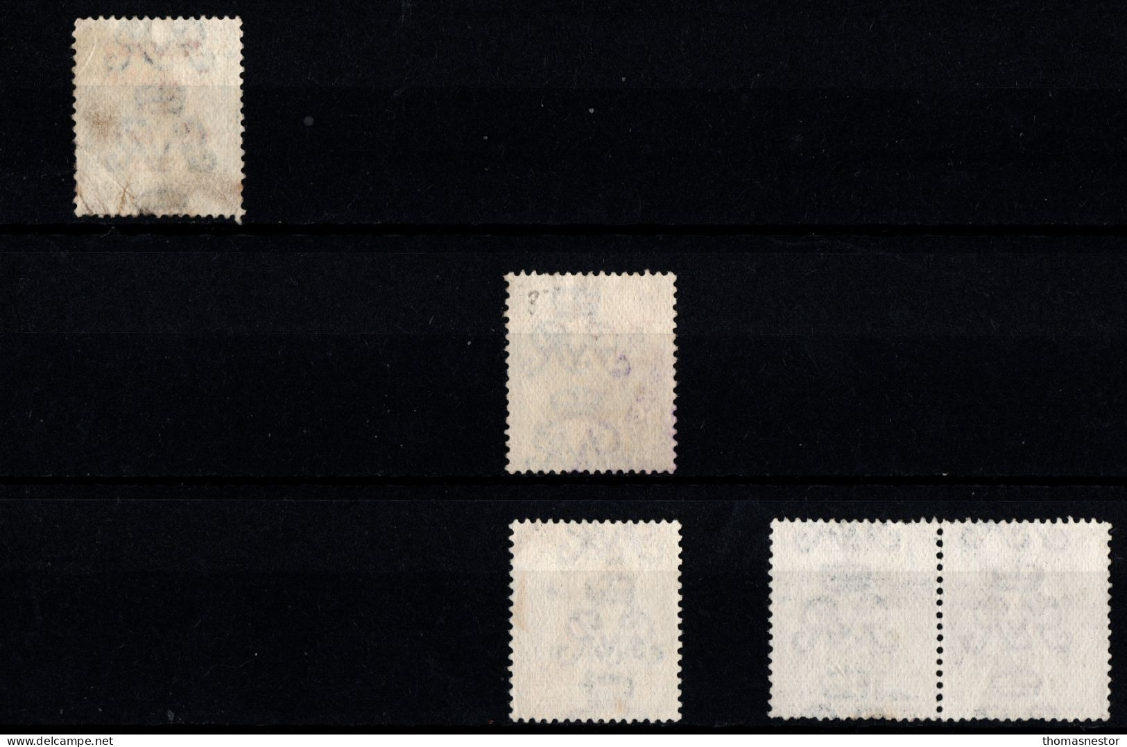 1922 Thom Rialtas 5 line Blue Black Ink (July- Nov) Used Fiscal cancellation, parcel/ commercial cancel 293 in total.