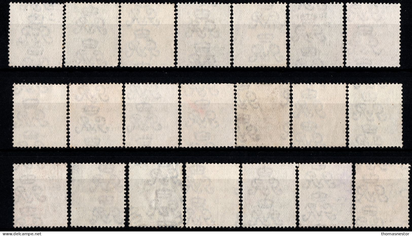 1922 Thom Rialtas 5 line Blue Black Ink (July- Nov) Used Fiscal cancellation, parcel/ commercial cancel 293 in total.