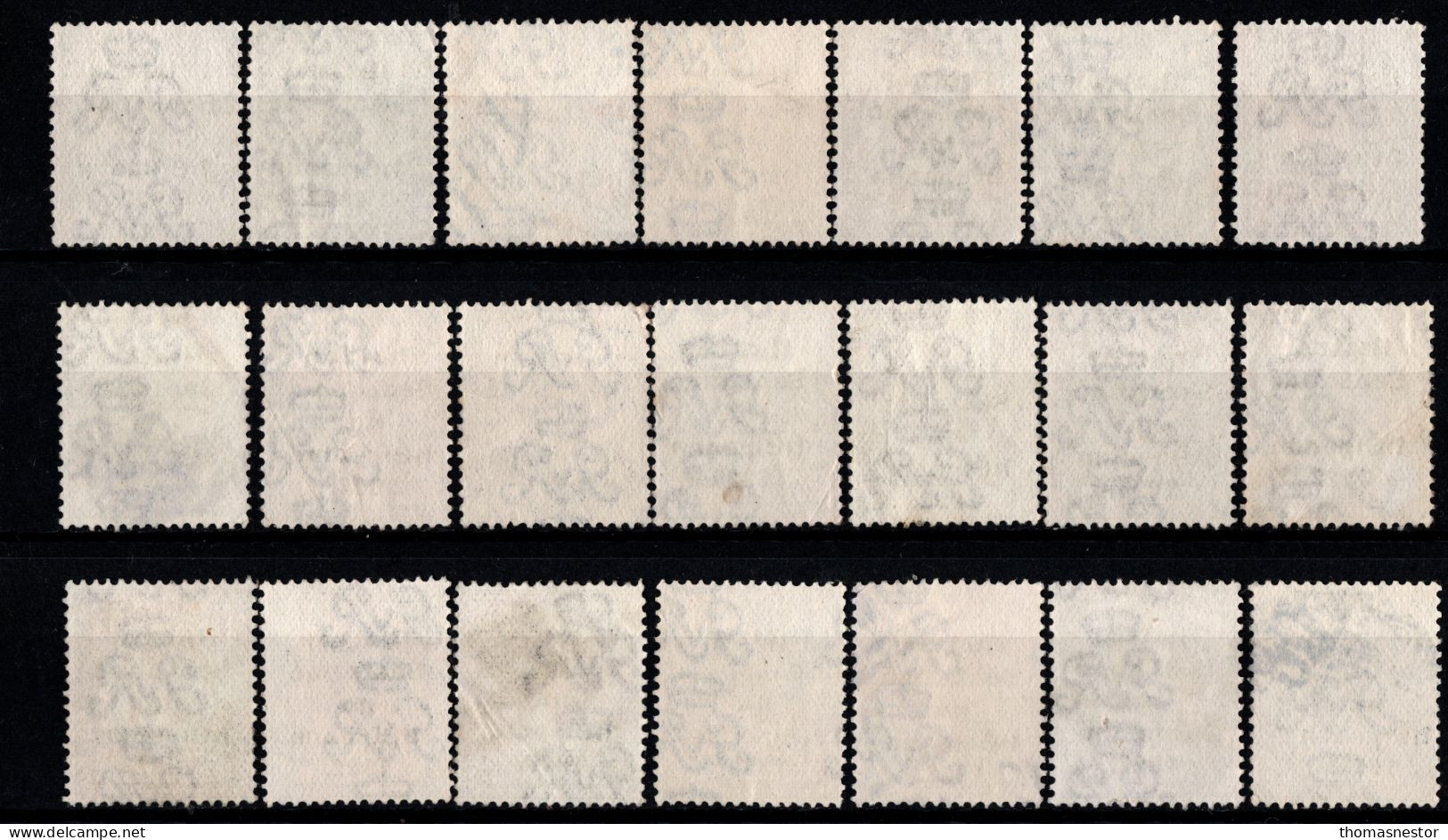 1922 Thom Rialtas 5 line Blue Black Ink (July- Nov) Used Fiscal cancellation, parcel/ commercial cancel 293 in total.