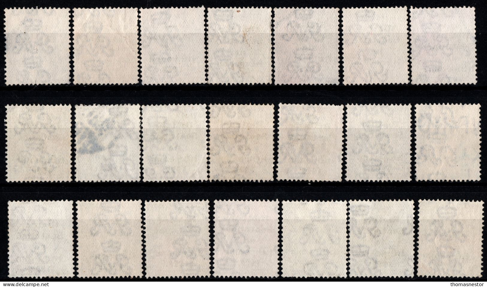 1922 Thom Rialtas 5 line Blue Black Ink (July- Nov) Used Fiscal cancellation, parcel/ commercial cancel 293 in total.