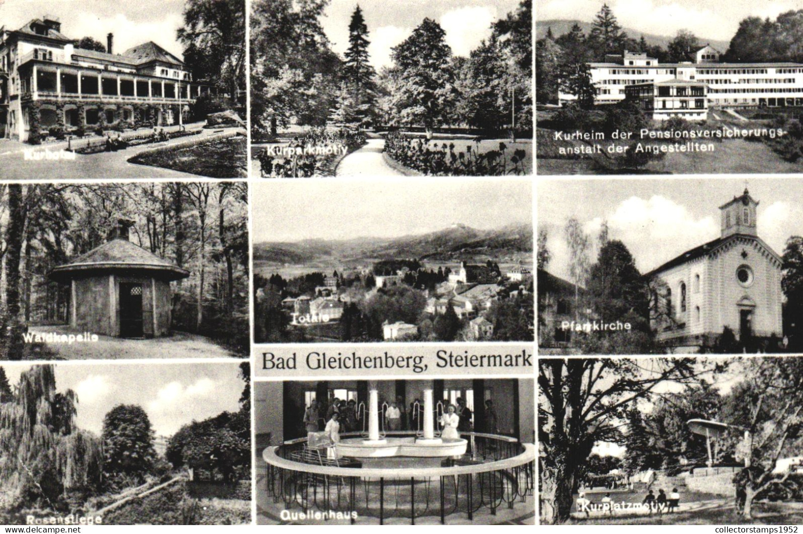 BAD GLEICHENBERG, STYRIA, MULTIPLE VIEWS, ARCHITECTURE, PARK, GARDEN, SPA, CHURCH, AUSTRIA, POSTCARD - Bad Gleichenberg