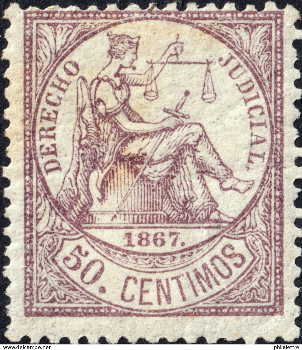 ESPAGNE / ESPANA - COLONIAS (Cuba Y Puerto Rico) 1867 Sello Fiscal "DERECHO JUDICIAL" 50c Lila - Nuevo* - Kuba (1874-1898)