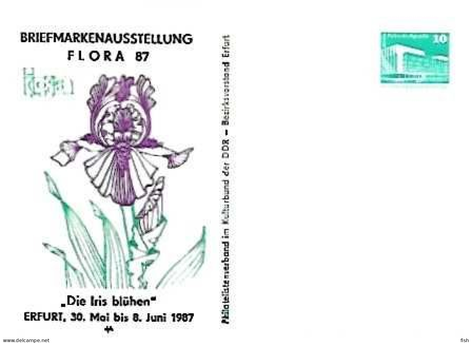 Germany ** & Bauwerke 10 Pf Ausstellung FLORA 87 In Erfurt DDR 1987  (8688) - Cartes Postales - Neuves