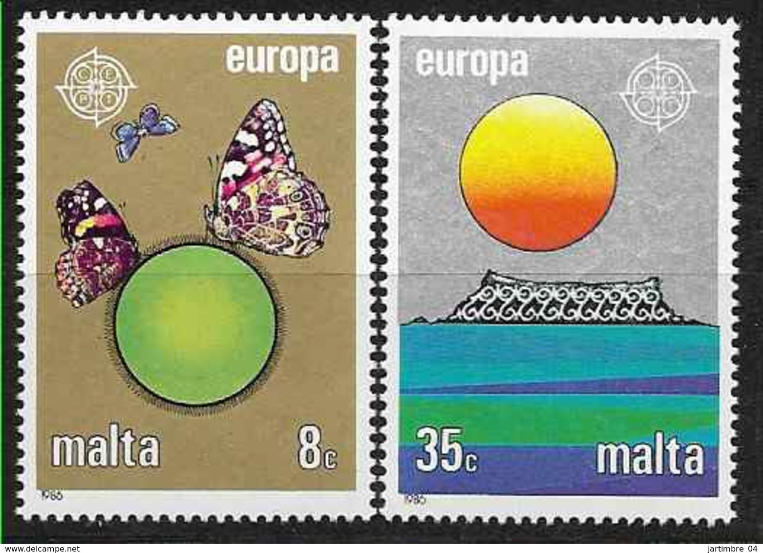 1986 MALTE 727-28** Europa, Environnement, Papillon - Malte