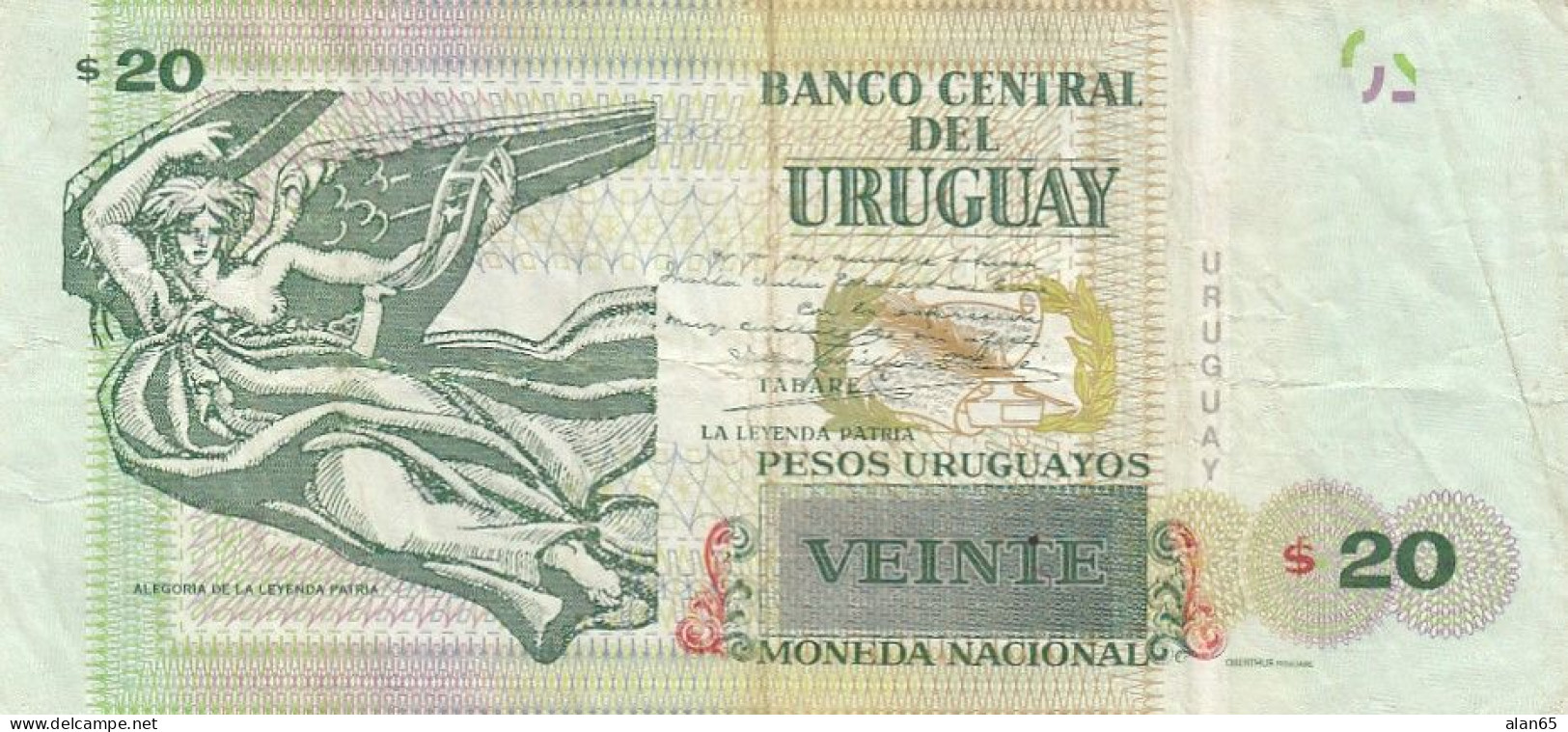 Uruguay #93b,20 Pesos 2018 Banknote - Uruguay