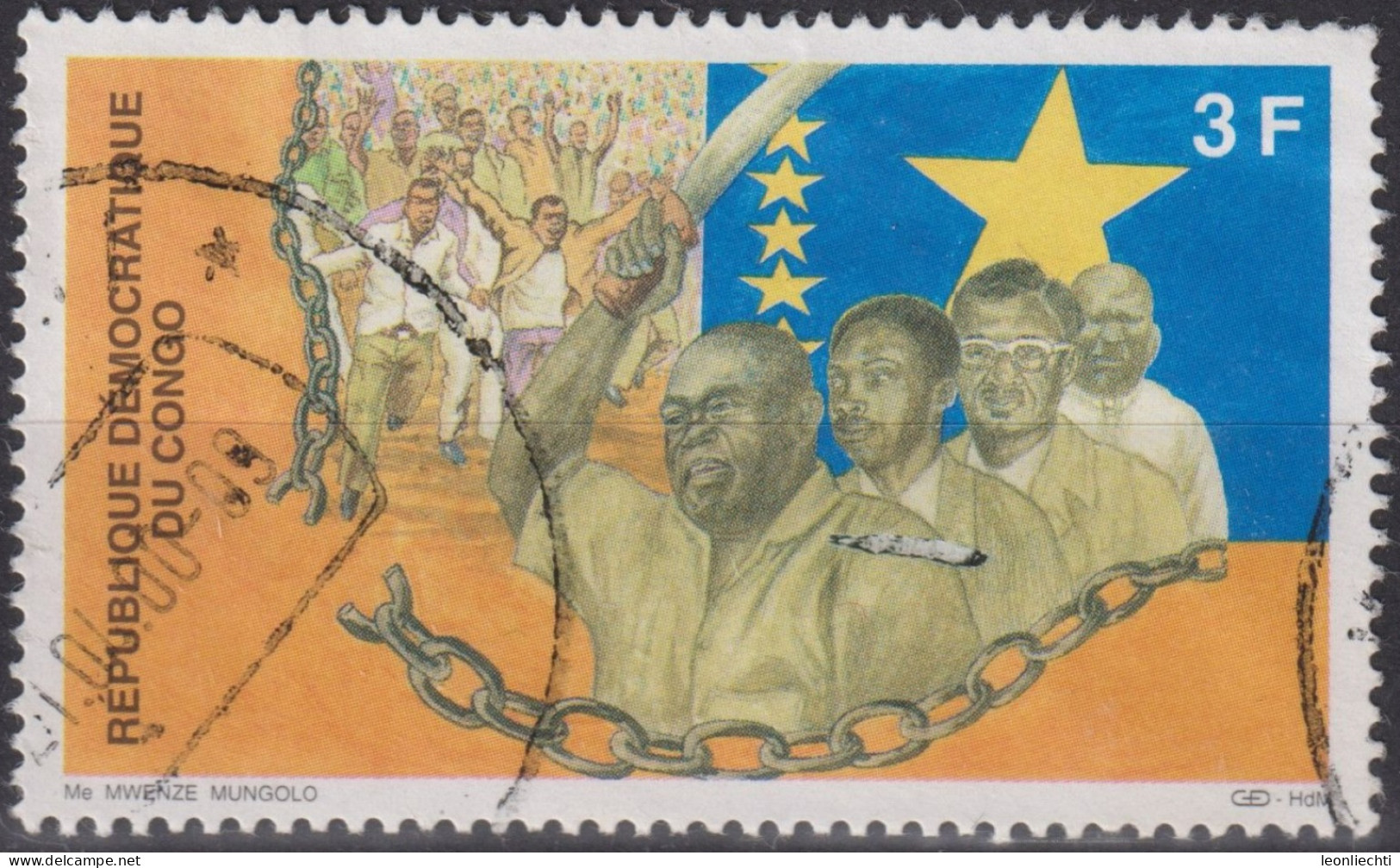 1999 Kongo - Kinshasa ° Mi:CD 1365, Sn:CD 1493, Anniversary Taking Kinshasa Troops Kabila - Usados